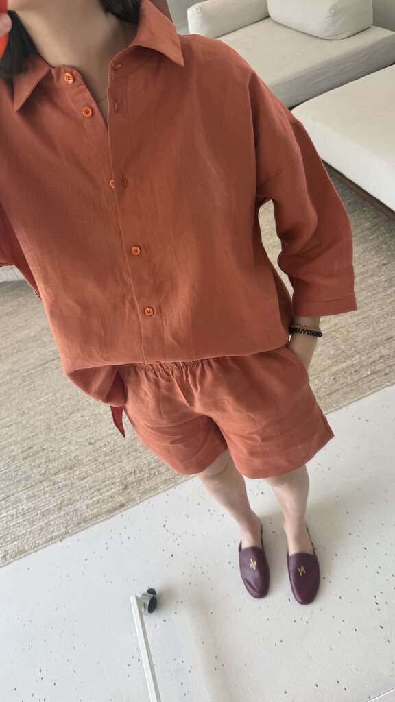 RE/BORN Dea Shorts - Tangine Orange