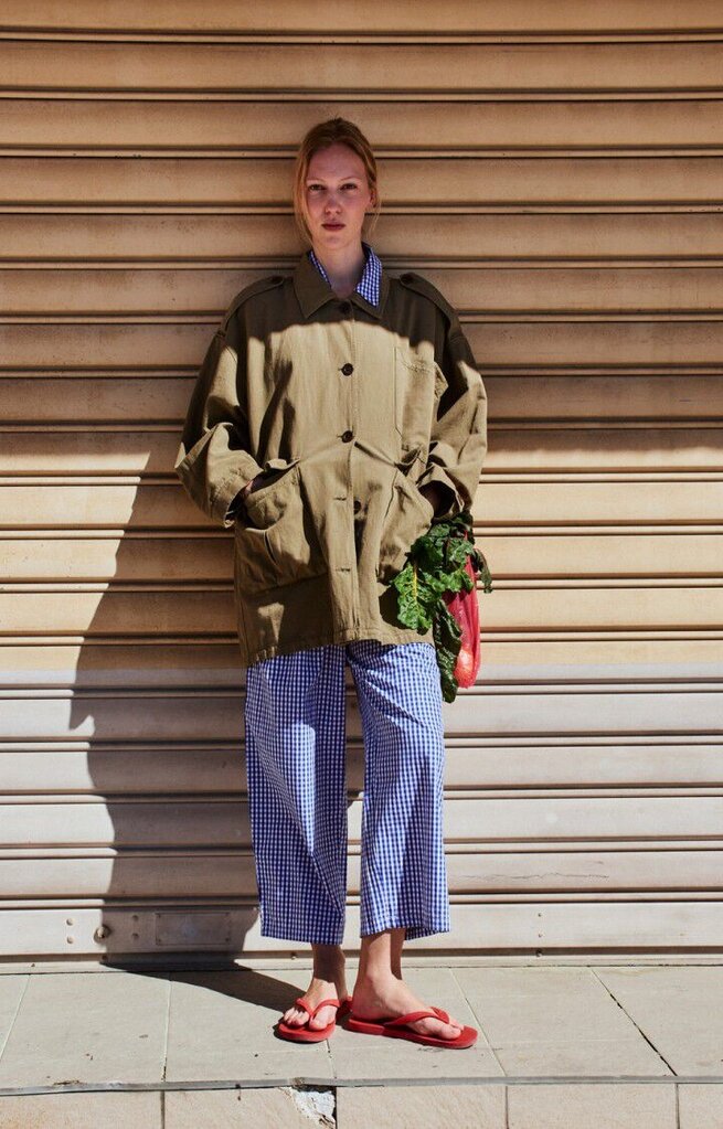 American Vintage Ekirow Pants - Vichy Blue