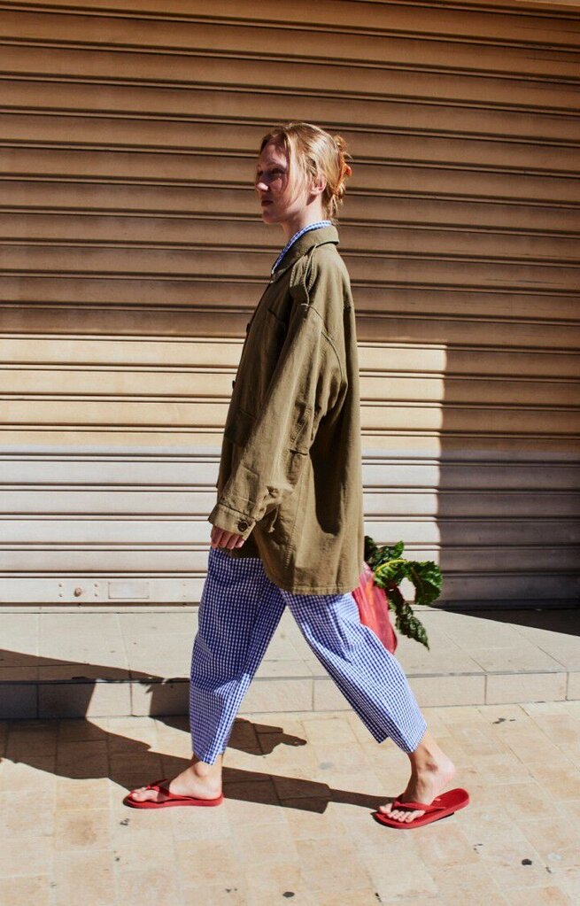 American Vintage Ekirow Pants - Vichy Blue
