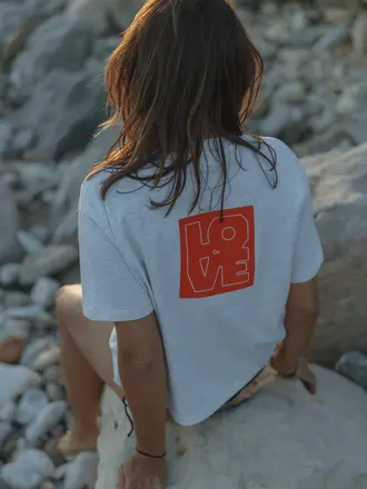 LN Knits LOVE T-shirt - Heather Grey