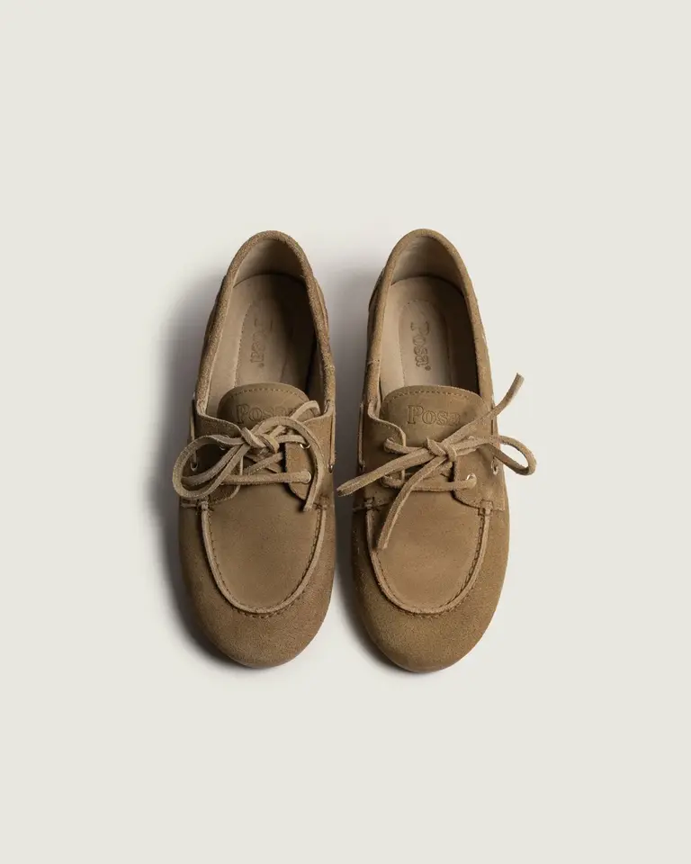 Posa Boat Loafer Suede - Tan