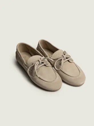 Posa Boat Loafer Suede - Light Taupe