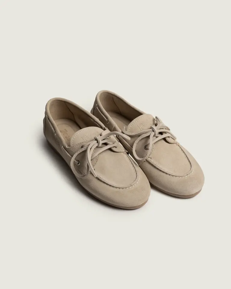 Posa Boat Loafer Suede - Light Taupe
