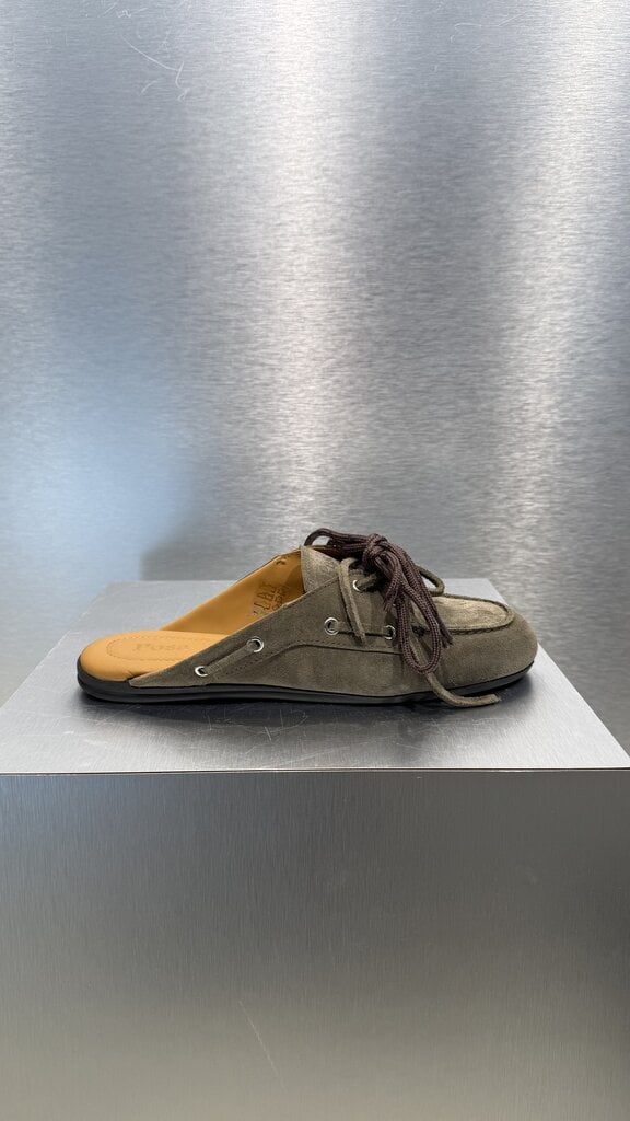 Posa Boat Loafer Mule Suede - Khaki
