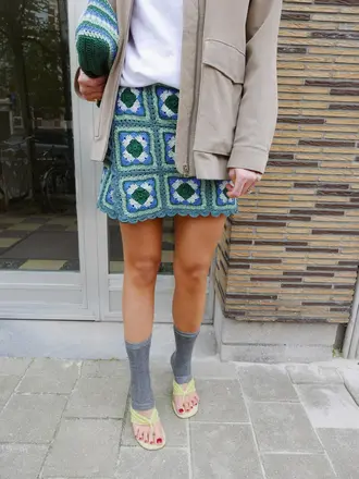 Meadow Palermo skirt - Blue/ Green leaf