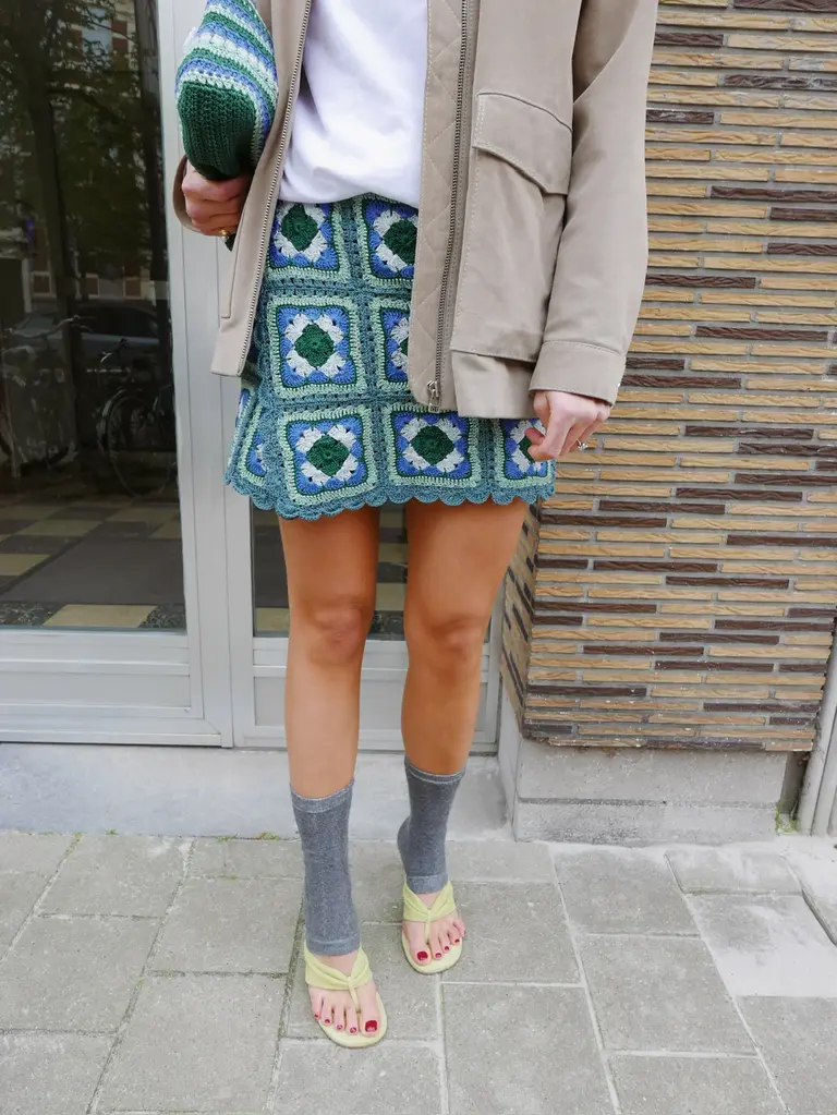 Meadow Palermo skirt - Blue/ Green leaf