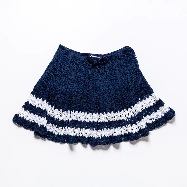 Meadow Flowy Mini Skirt - Navy/White