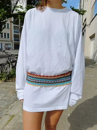 Meadow Lipsi belt - Brown/ Aque/ Rust
