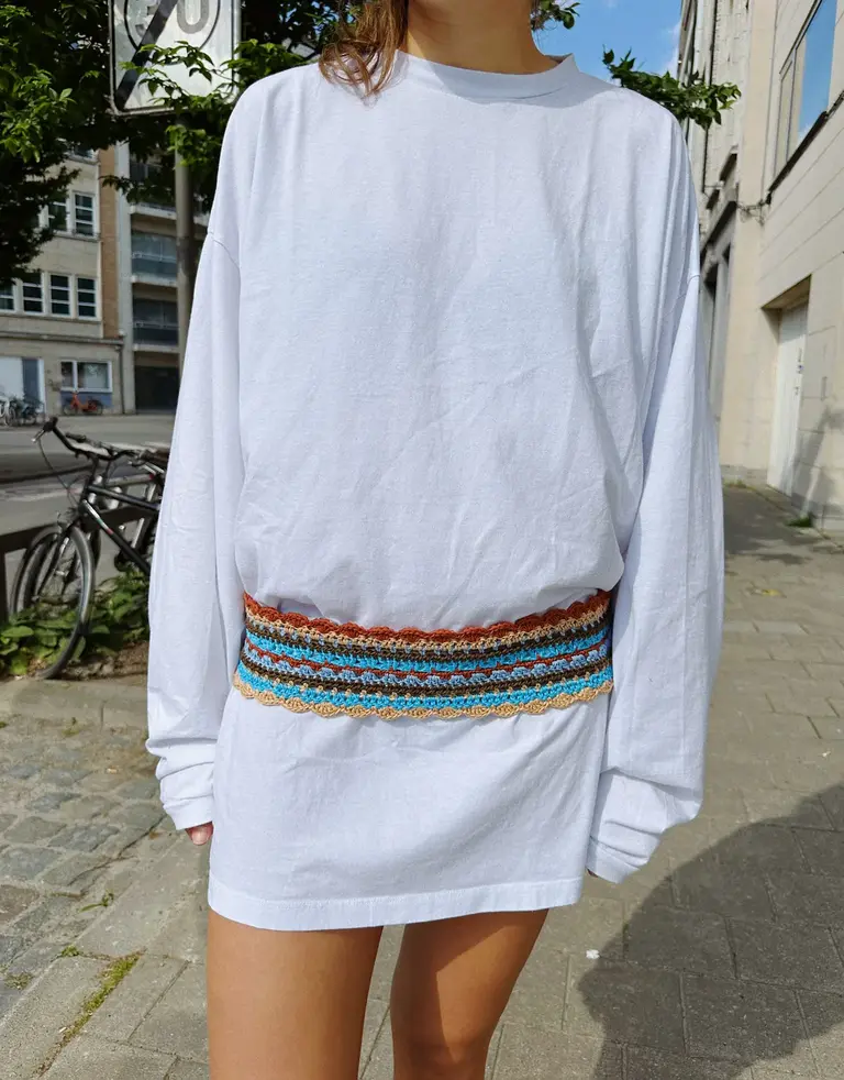 Meadow Lipsi belt - Brown/ Aque/ Rust
