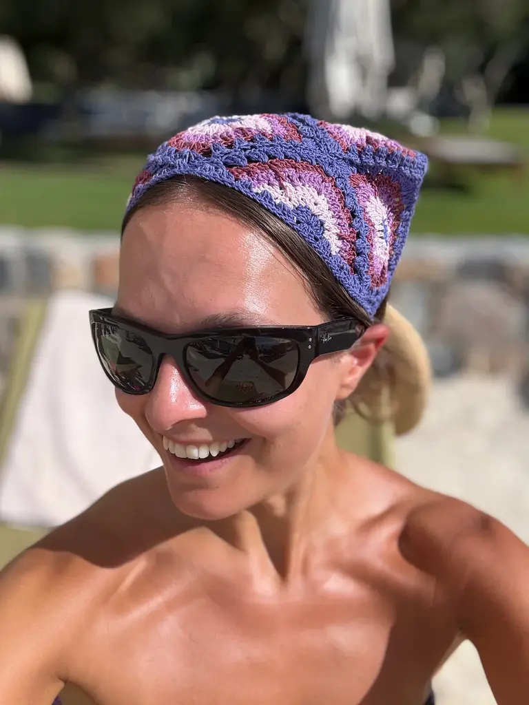 Meadow Triangle head scarf - Multi purple
