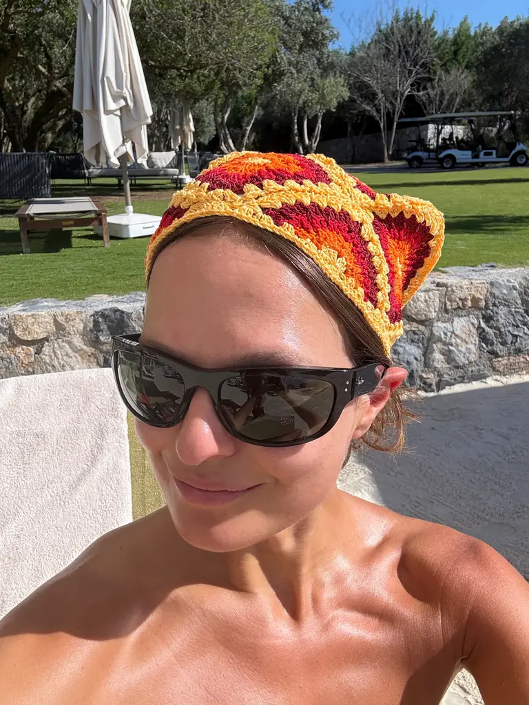 Meadow Triangle head scarf - Yellow/ Orange/ Red