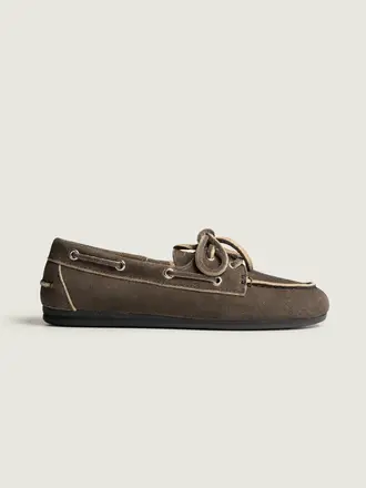 Posa Boat Loafer Brushed Suede - Daytona Grey