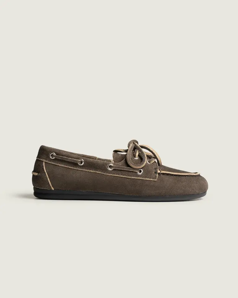 Posa Boat Loafer Brushed Suede - Daytona Grey