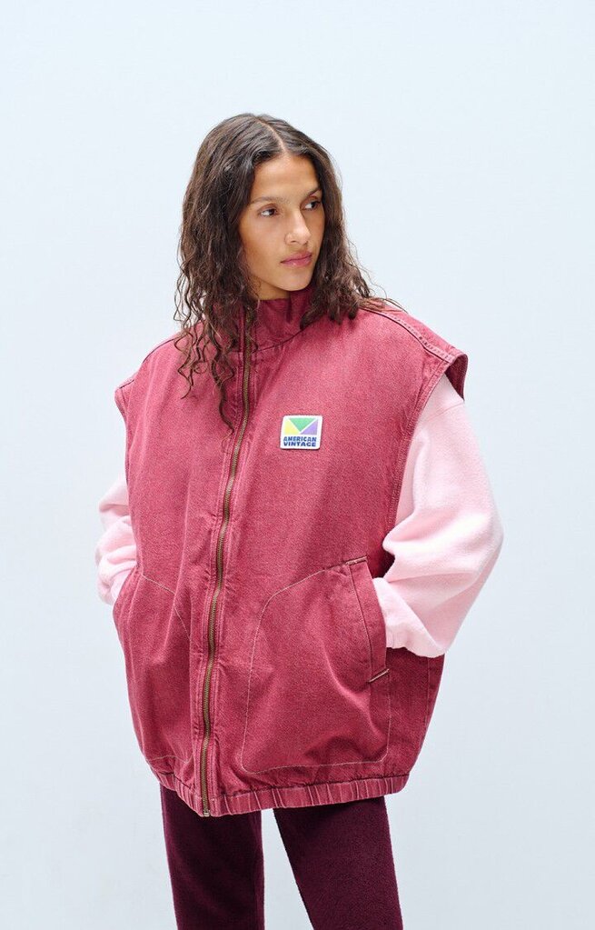 American Vintage Ymobay Veste MC - Bordeaux
