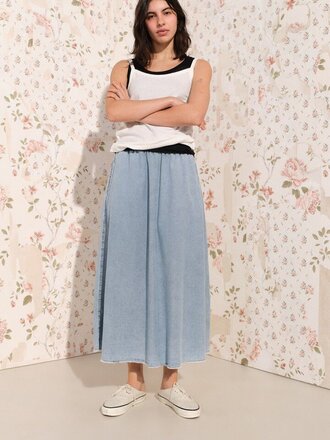 American Vintage Paybou Skirt - Blue Snow