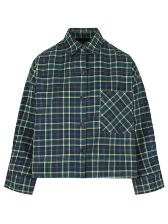 Rae Nikki Cotton Shirt - Check Blue/Teal