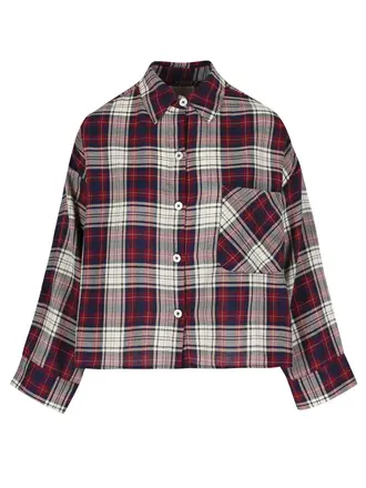 Rae Nikki Cotton Shirt - Plum/Cream Check