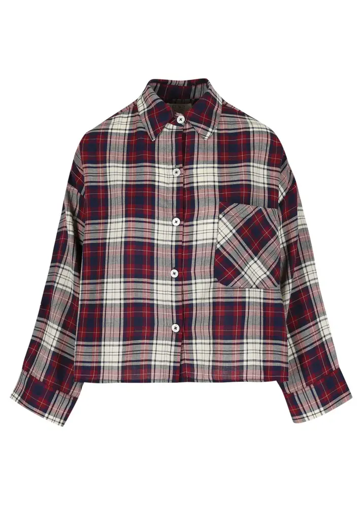 Rae Nikki Cotton Shirt - Plum/Cream Check
