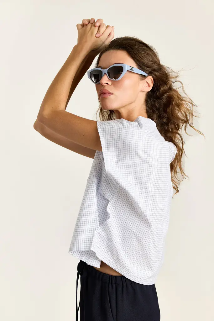 Studio Clique Esmeralda Top - Blue Check