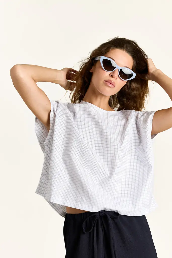 Studio Clique Esmeralda Top - Blue Check