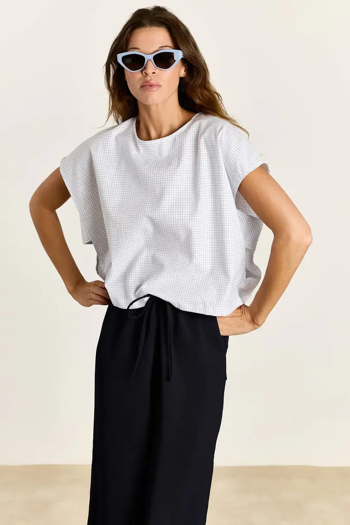 Studio Clique Esmeralda Top - Blue Check