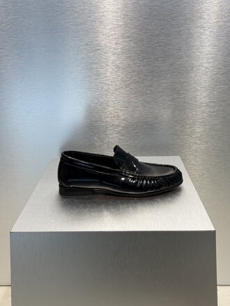 Posa Penny Loafer Wrinkle Box Leather - Black