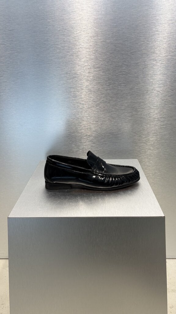 Posa Penny Loafer Wrinkle Box Leather - Black