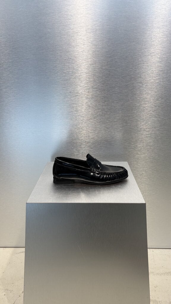 Posa Penny Loafer Wrinkle Box Leather - Black