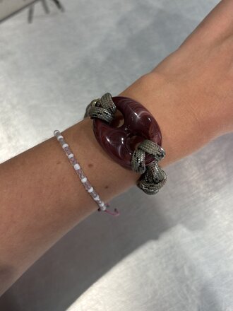 Nilu Pignose Bracelet - Red/Beige