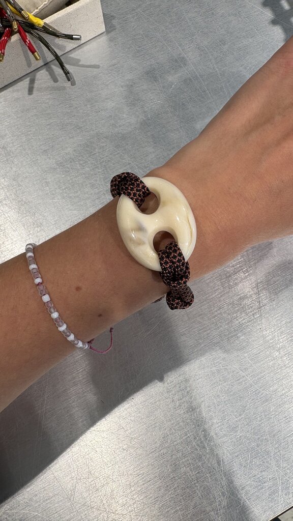 Pignose Bracelet - Checkered Cord Black