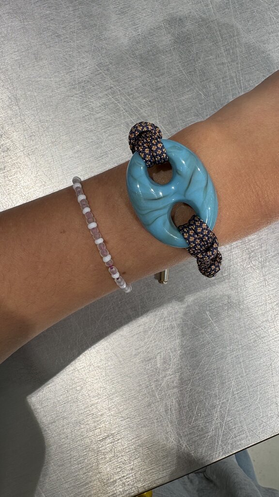 Pignose Bracelet - Turquoise/Checkered Cord