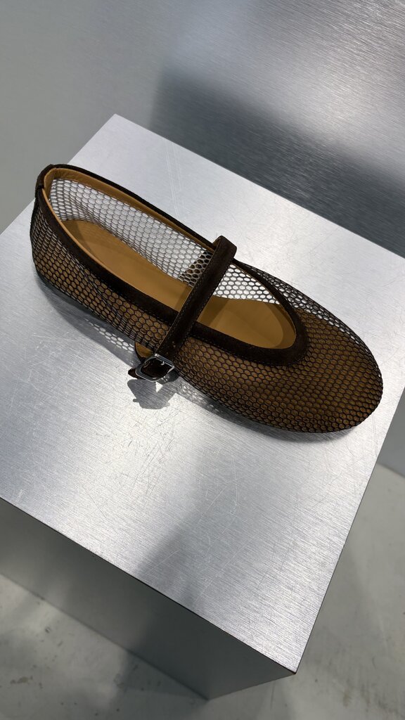 Posa Baletto Mesh - Suede - Brown