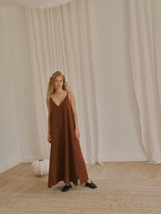 Anne-mi Jose Long Dress - Cambridge Brown