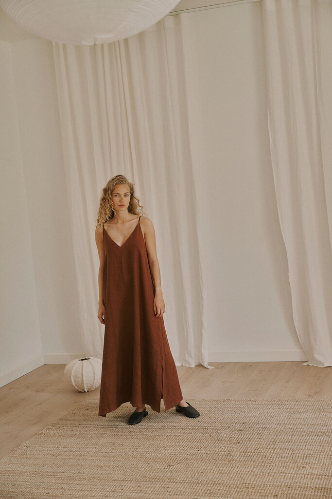 Anne-mi Jose Long Dress - Cambridge Brown