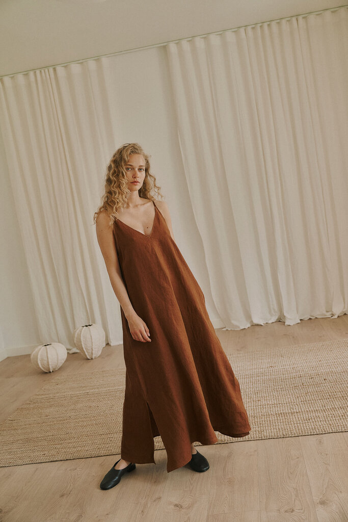 Anne-mi Jose Long Dress - Cambridge Brown