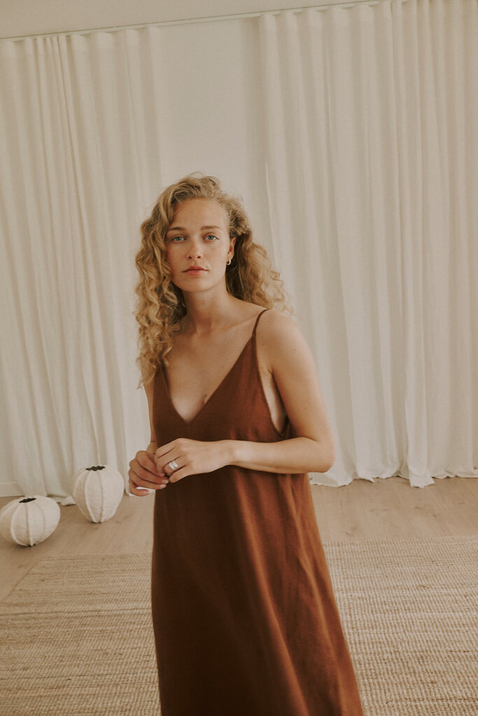 Anne-mi Jose Long Dress - Cambridge Brown