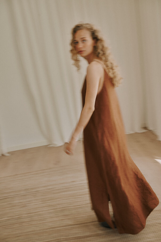 Anne-mi Jose Long Dress - Cambridge Brown