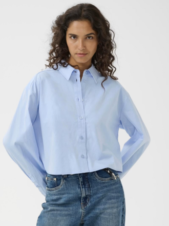 Gestuz York Short Shirt - Chambray Blue