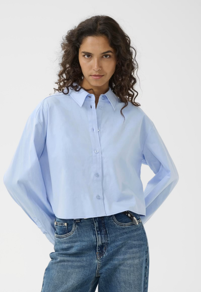 Gestuz York Short Shirt - Chambray Blue