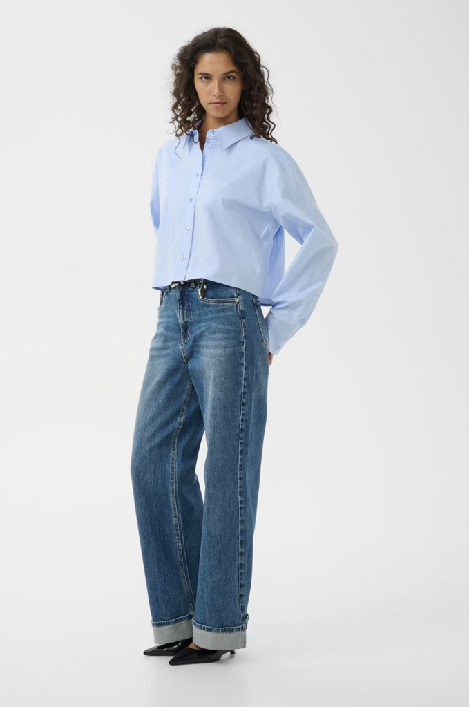 Gestuz York Short Shirt - Chambray Blue