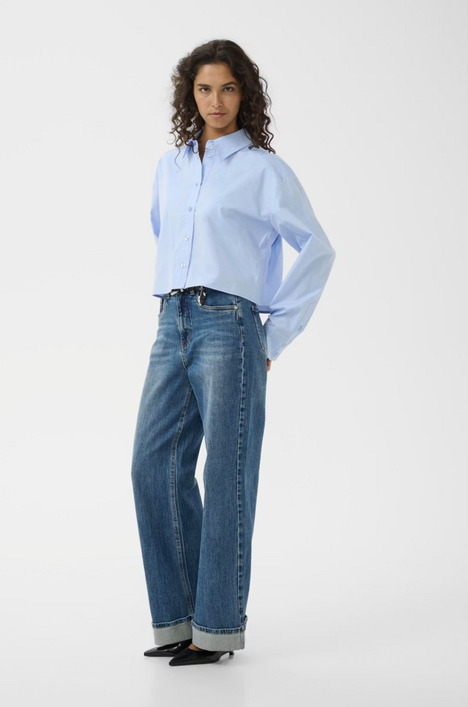 Gestuz York Short Shirt - Chambray Blue