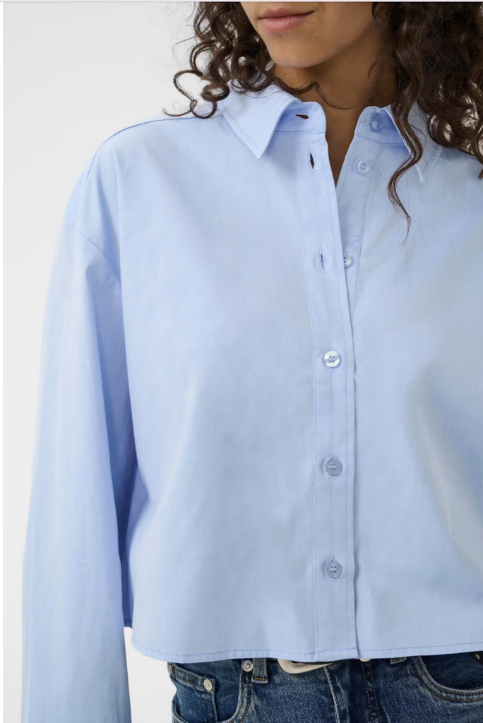Gestuz York Short Shirt - Chambray Blue
