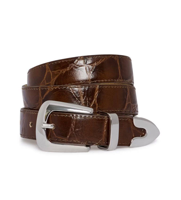 Gestuz Suva Patent Belt - Dark Brown Check