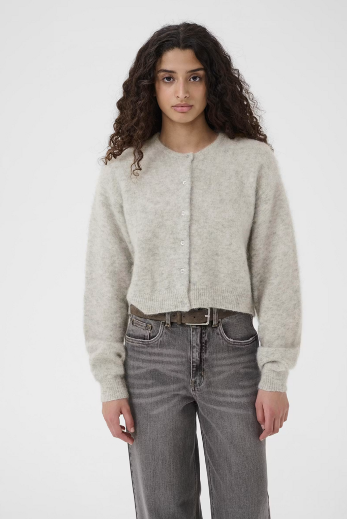 Gestuz Debbie Cardigan - Light Grey Melange