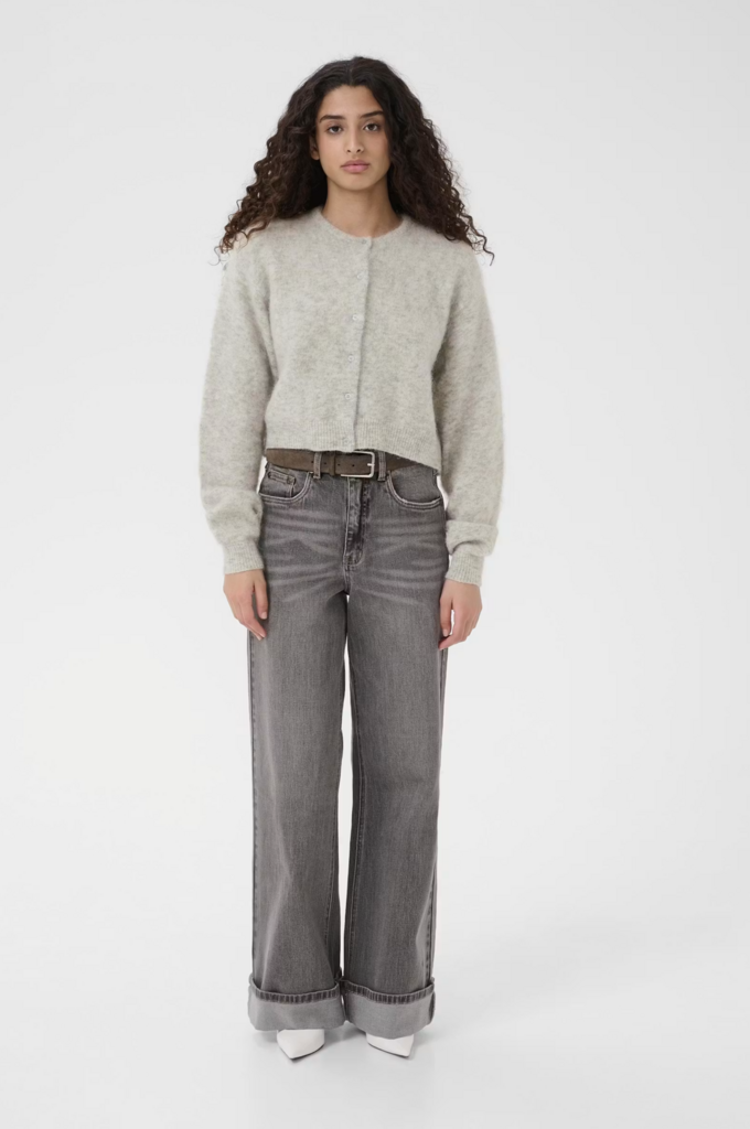 Gestuz Debbie Cardigan - Light Grey Melange