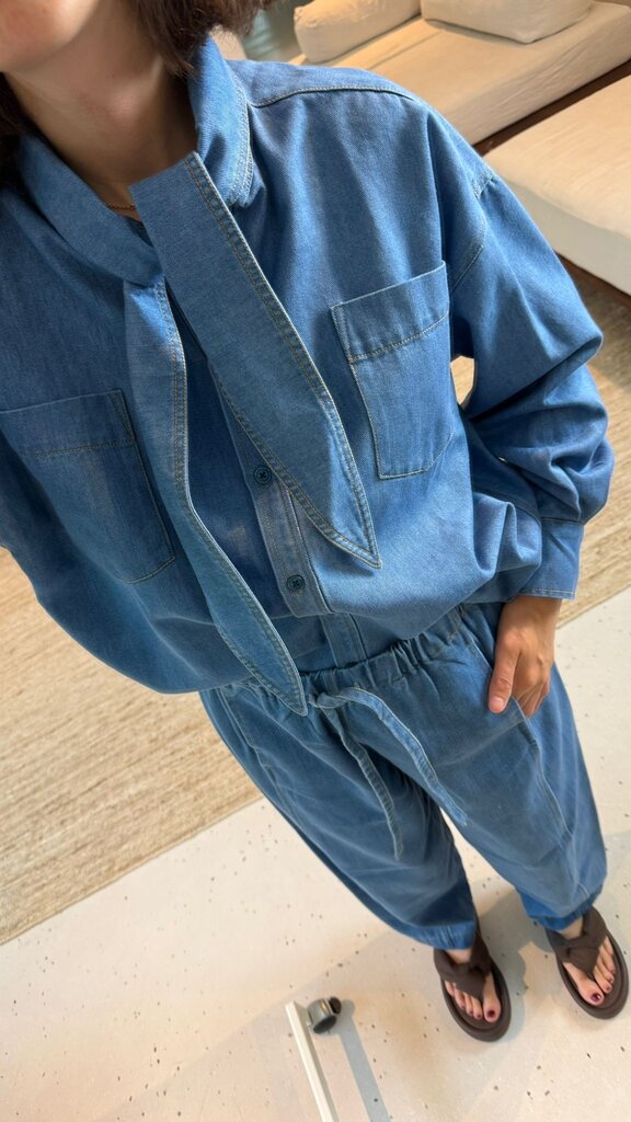 ONE and OTHER Tanya Jeans Shirt - Mid Blue