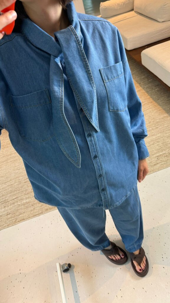 ONE and OTHER Tanya Jeans Shirt - Mid Blue