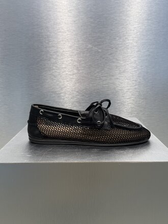 Posa Boat Loafer Mesh - Leather - Black