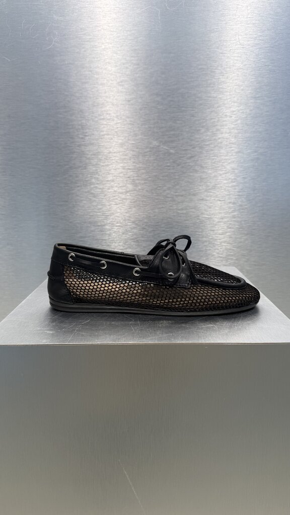 Posa Boat Loafer Mesh - Leather - Black