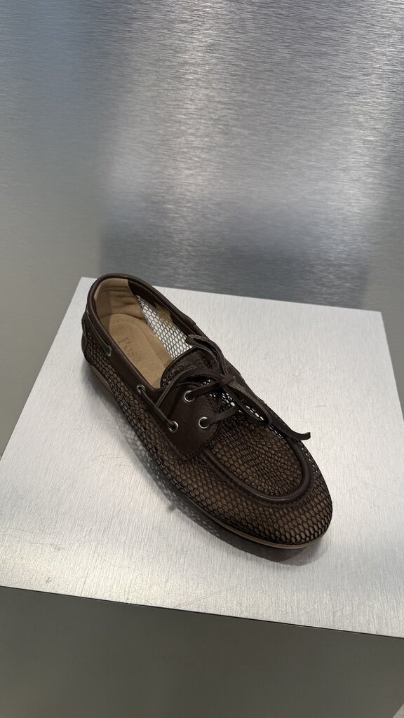 Posa Boat Loafer Mesh - Leather - Dark Brown